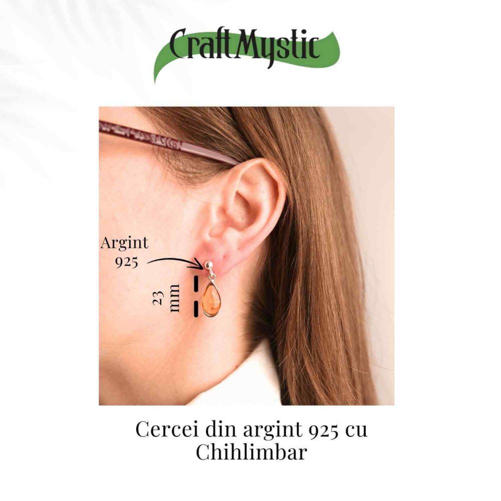 Cercei Argint 925 cu Chihlimbar - Eleganta si Protectie Naturala [3]