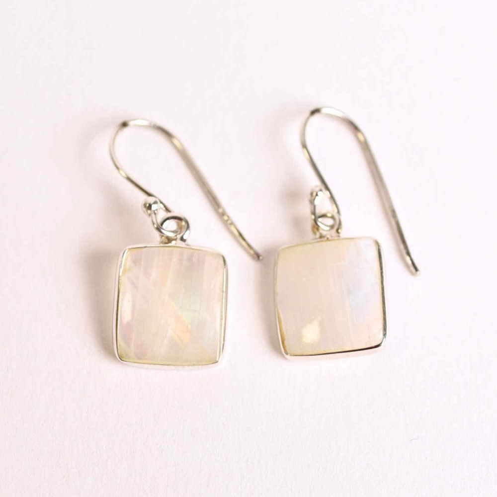 Cercei Argint 925 cu Piatra Lunii Curcubeu Patrat – Intuitie si Echilibru Emotional [6]