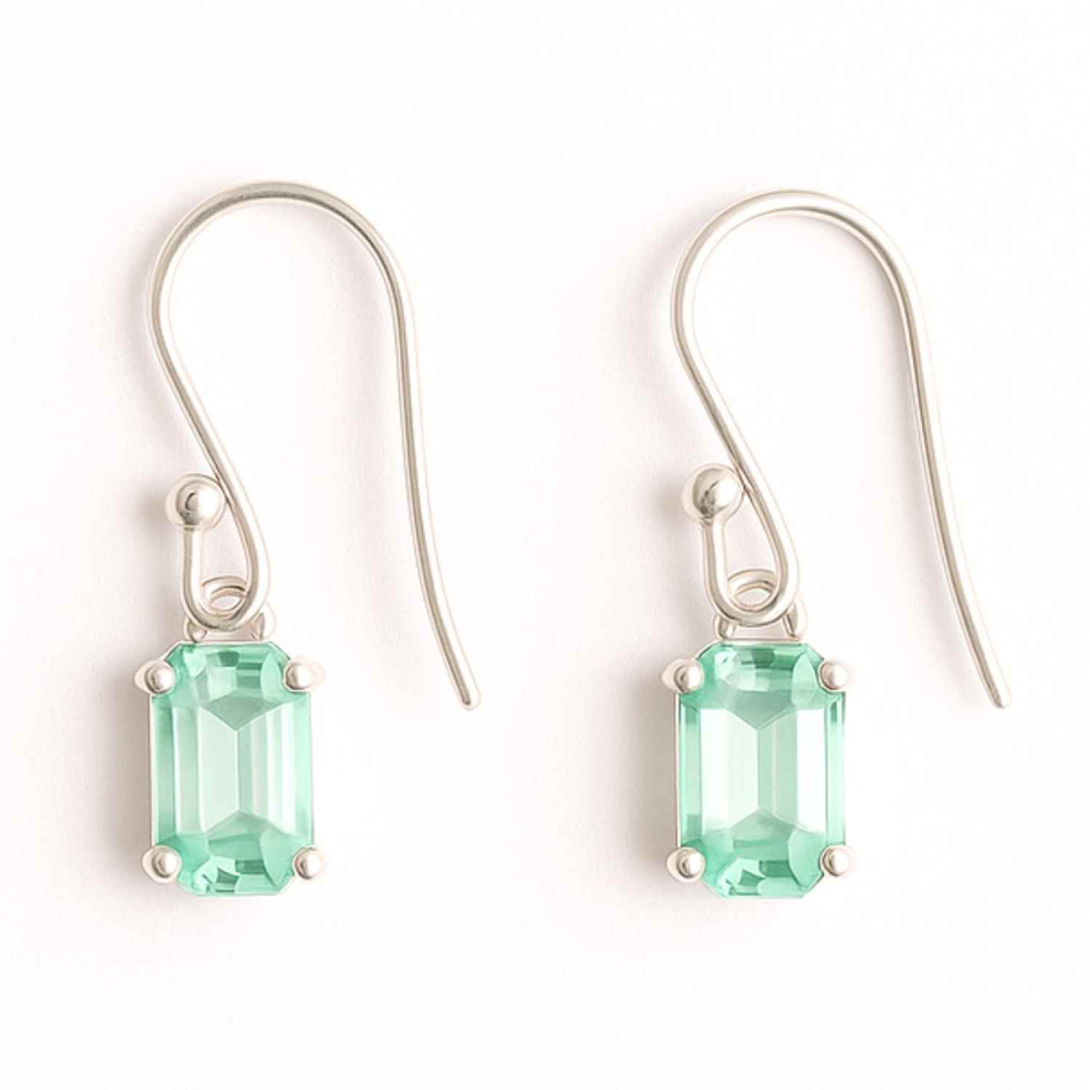 Cercei Argint 925 cu Kianit Verde fatetat Dreptunghiular – Claritate si Echilibru Interior [6]