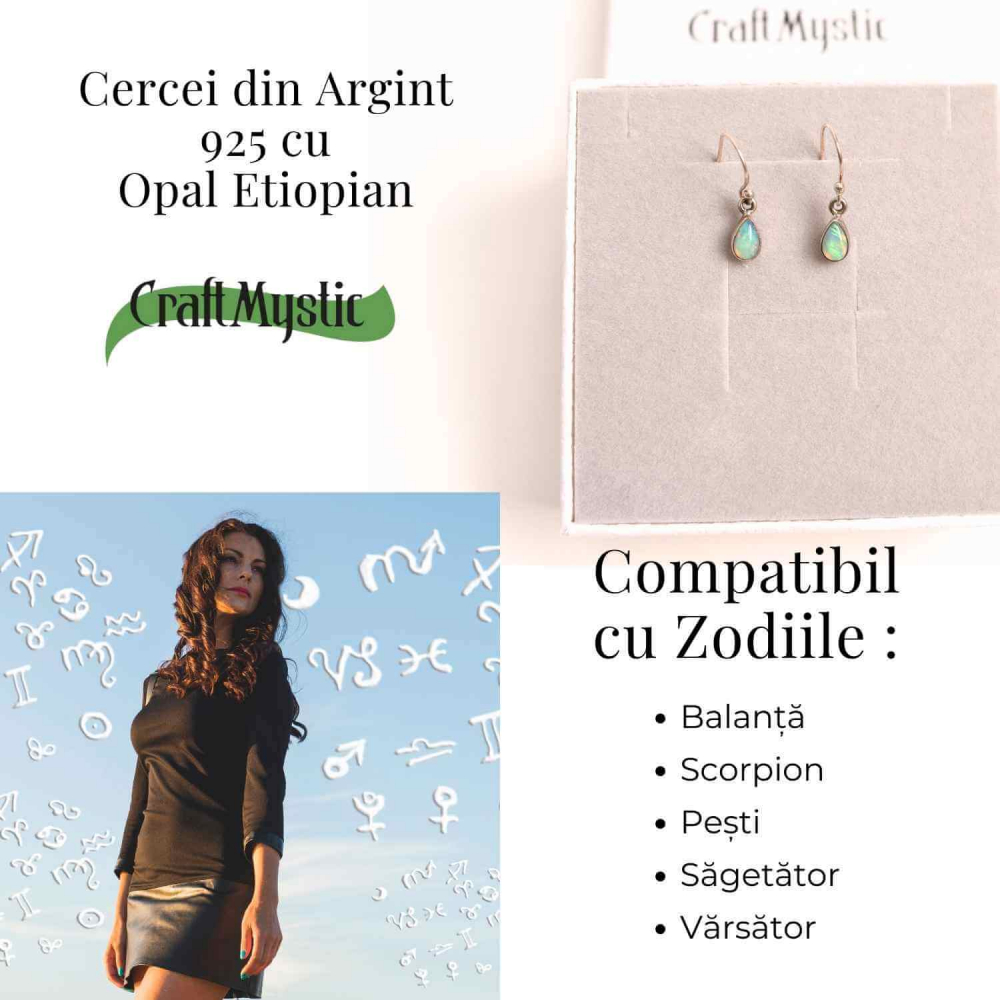 Cercei Argint 925 cu Opal Etiopian - Eleganta si Protectie Energetica [5]