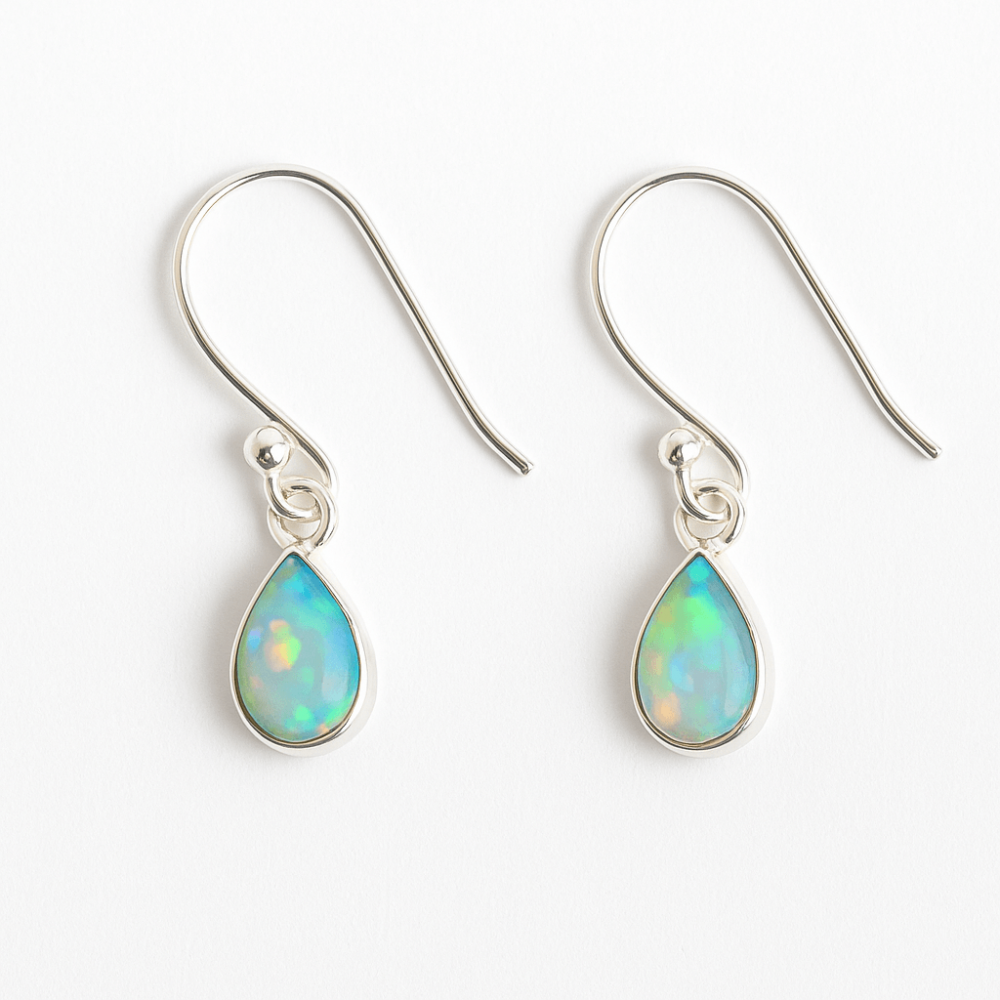 Cercei Argint 925 cu Opal Etiopian - Eleganta si Protectie Energetica