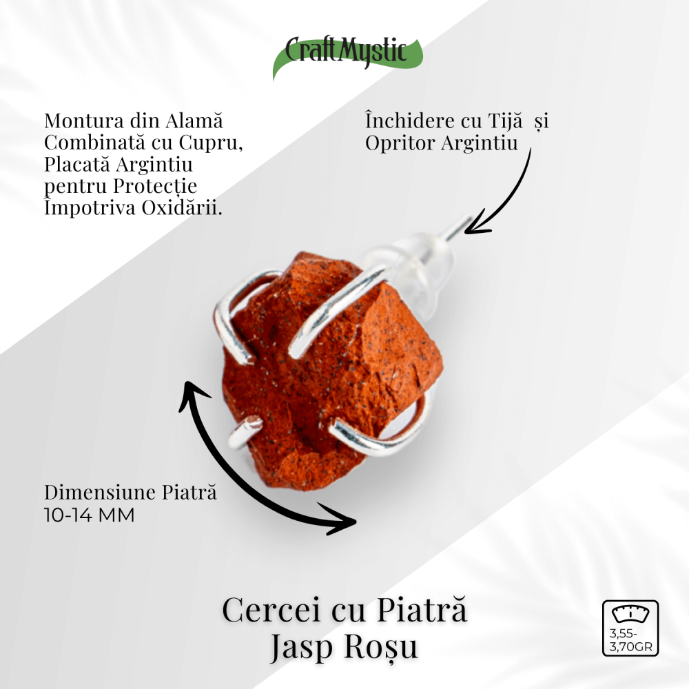 Talisman pentru impamantare si putere interioara – Cercei cu Jasp Rosu [3]