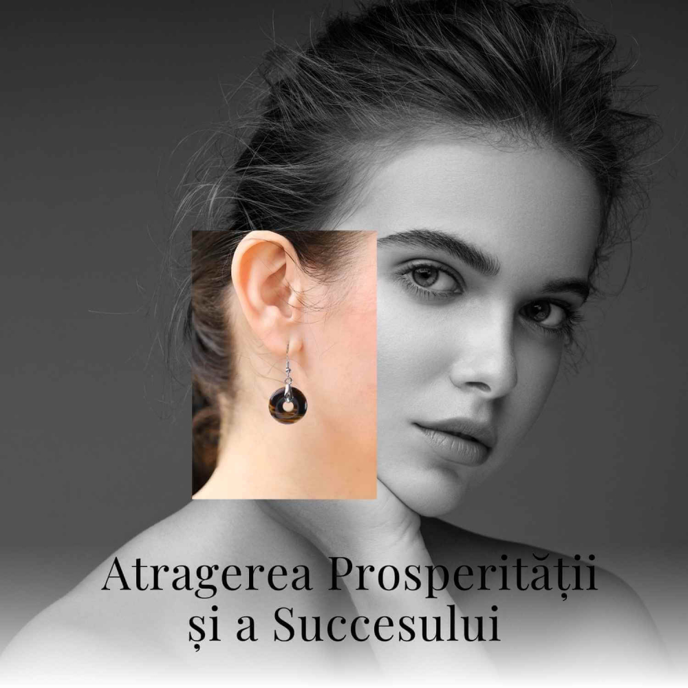 Cercei Argintii Ochi de Tigru Forma Pi - Protectie si Incredere [6]