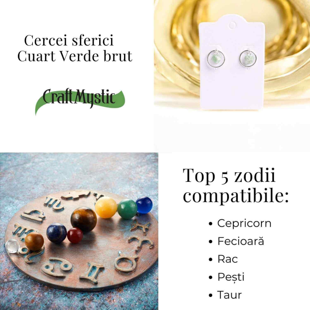 Cercei cu Cuart Verde – Echilibru si Energie Pozitiva [5]