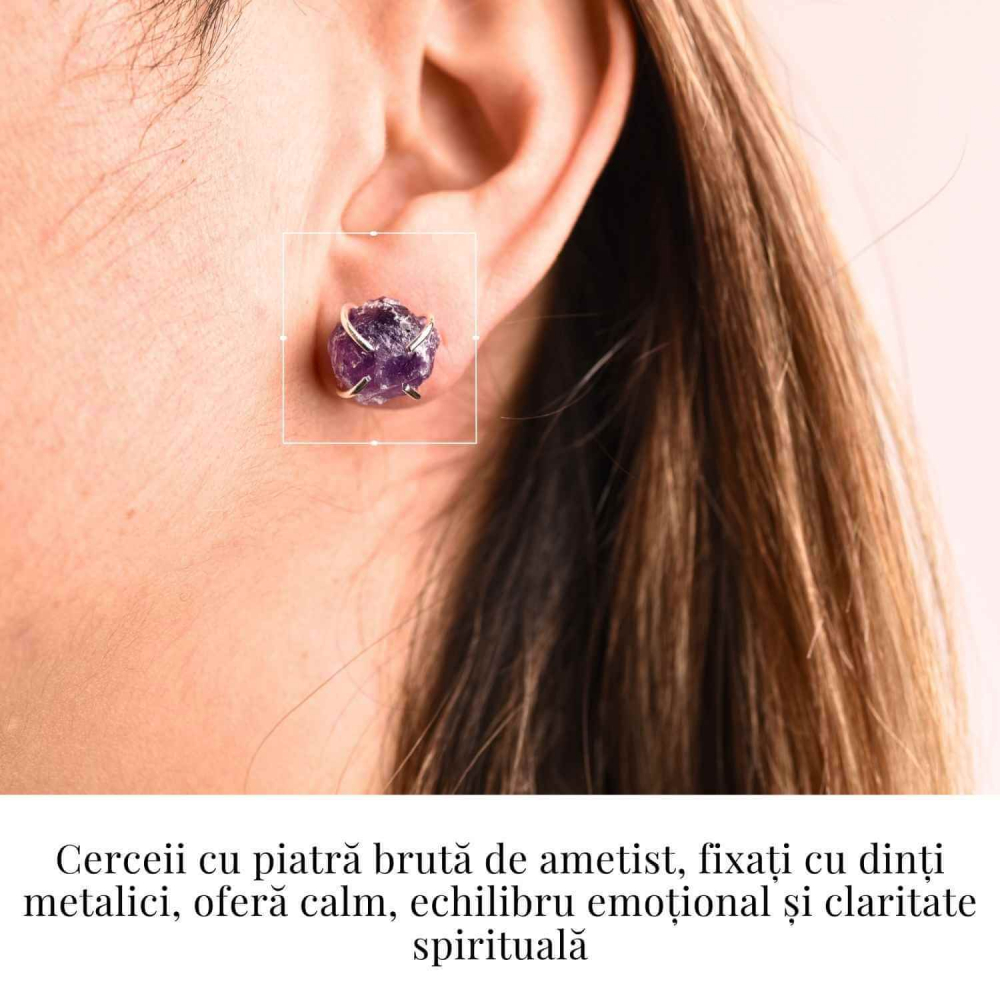 Cercei cu Ametist Brut – Energie Pozitiva si Echilibru Interior [2]