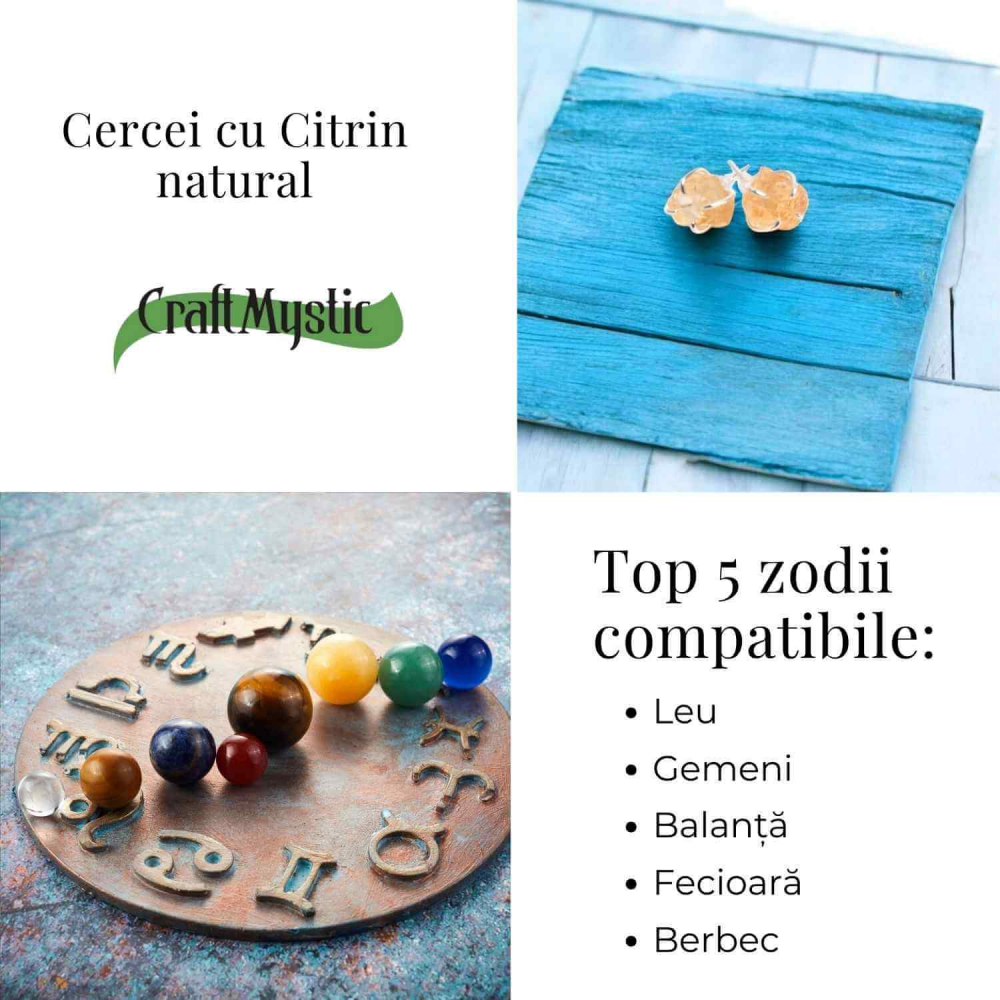 Cercei cu Citrin Brut – Energie Pozitiva si Abundenta [5]