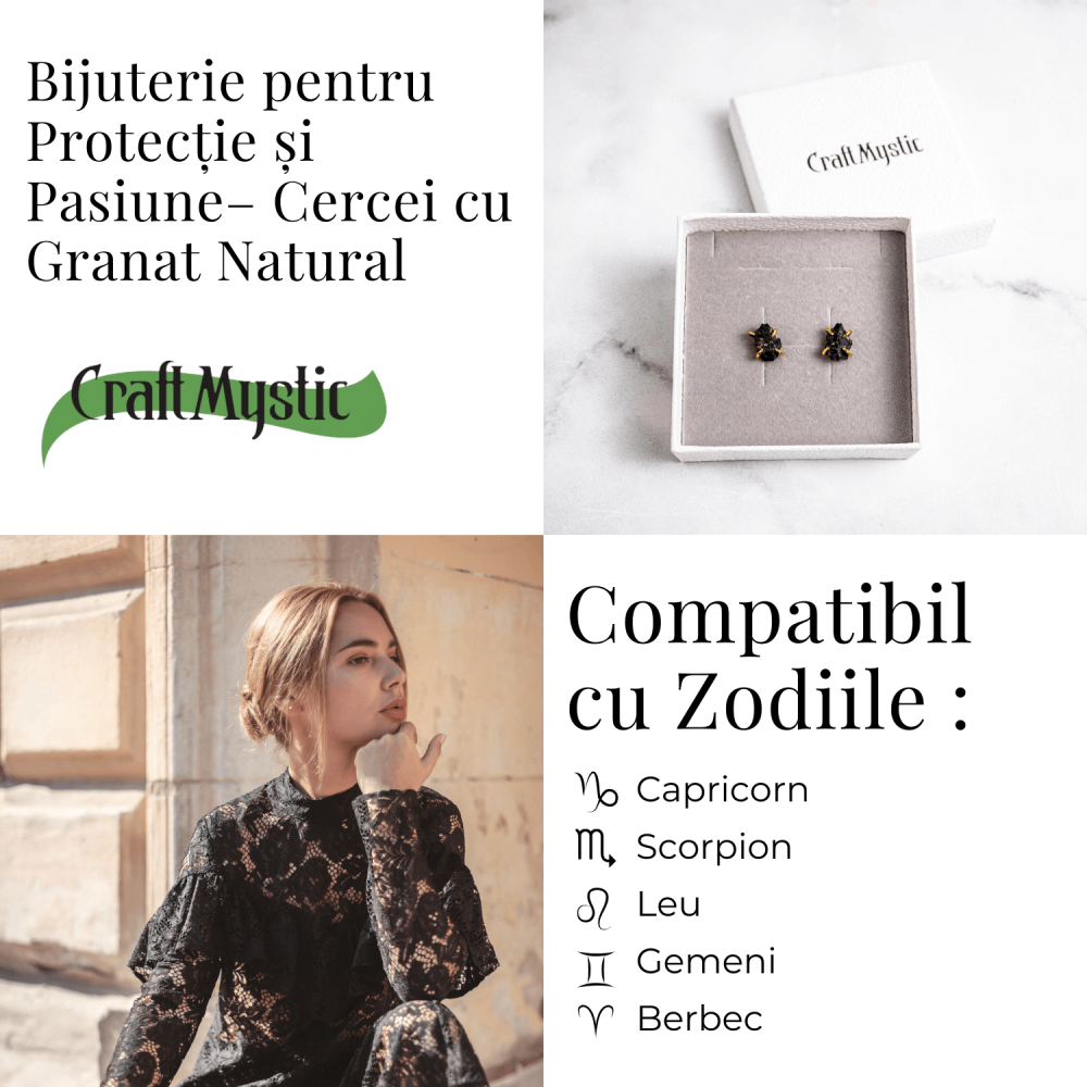 Cercei pentru Incredere si Pasiune – Cristal Granat Natura [5]