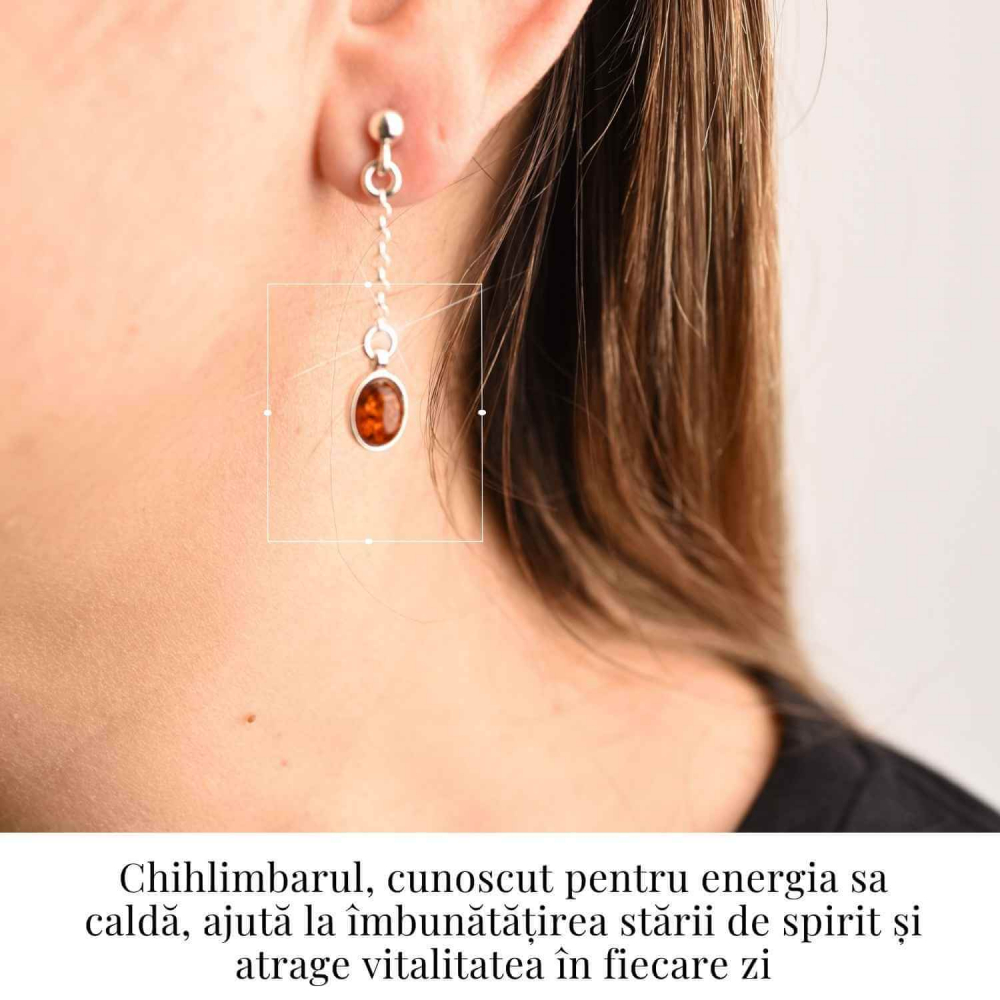 Cercei lungi din argint 925 cu chihlimbar natural – Energie si Rafinament [2]