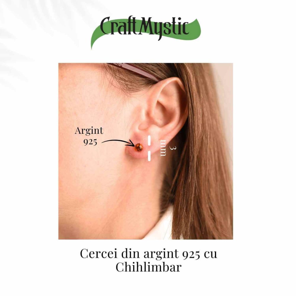 Cercei Argint 925 cu Chihlimbar Bobita - Eleganta si Energie Naturala [3]