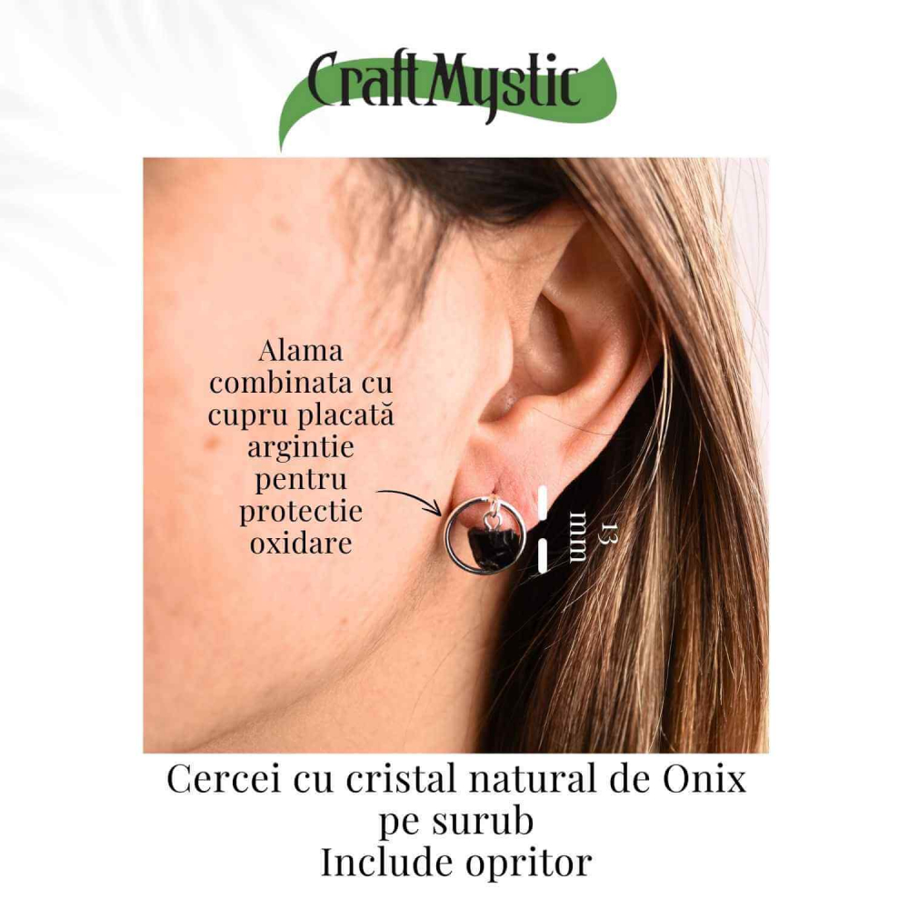 Cercei cu Onix Brut Sferic – Protectie si Eleganta Naturala [4]