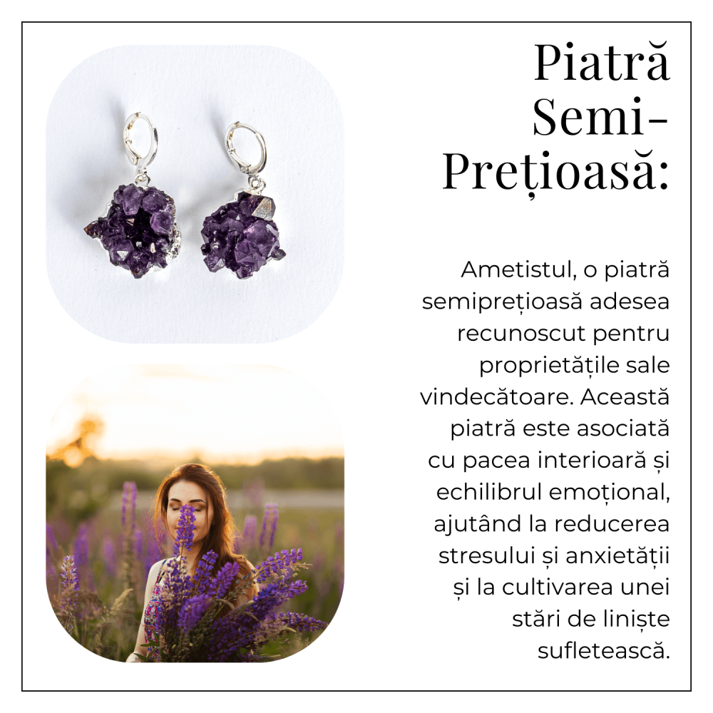Cercei ametist pentru intuitie si liniste – Cristale naturale cu vibratie spirituala [6]