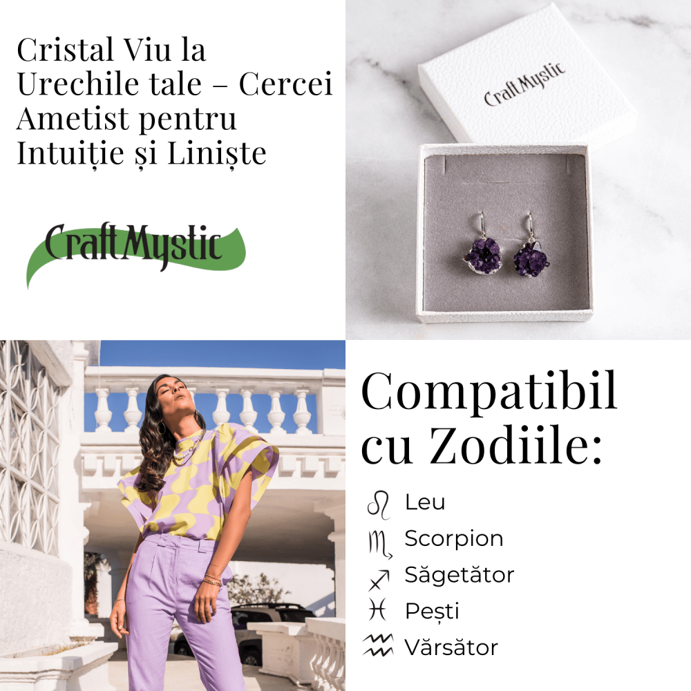 Cercei ametist pentru intuitie si liniste – Cristale naturale cu vibratie spirituala [5]