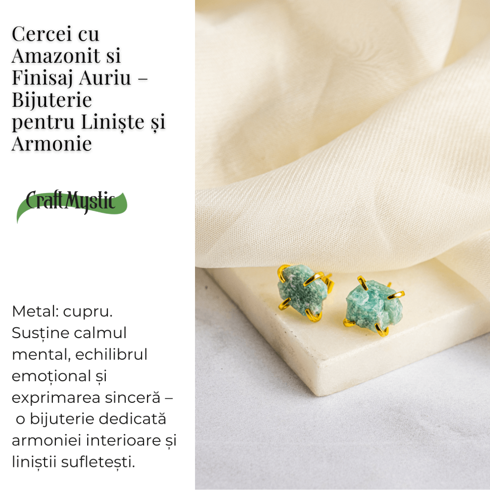 Liniste si Armonie – Cercei cu Amazonit si Finisaj Auriu [3]