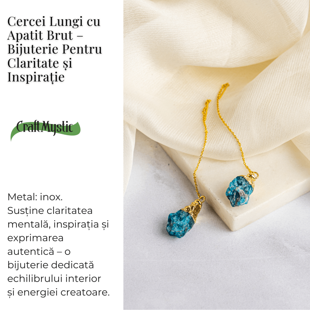 Claritate si Inspiratie – Cercei Lungi cu Apatit Brut [3]