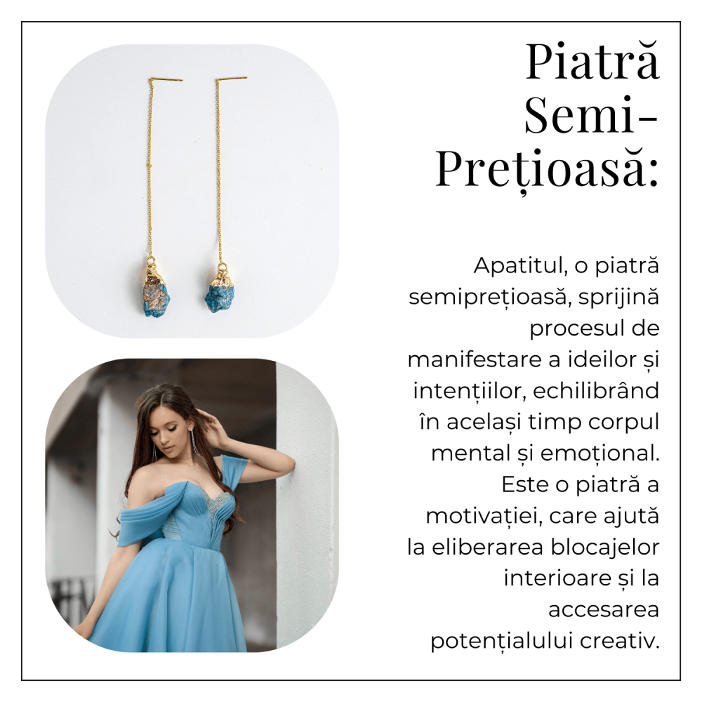 Claritate si Inspiratie – Cercei Lungi cu Apatit Brut [6]