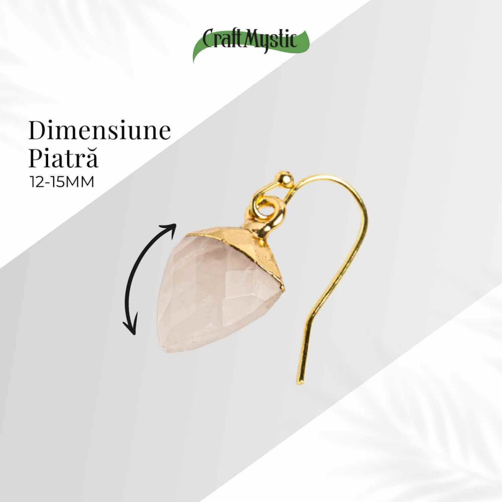 Cercei din Cuart Roz Natural Fatetat - Iubire Si Armonie [8]