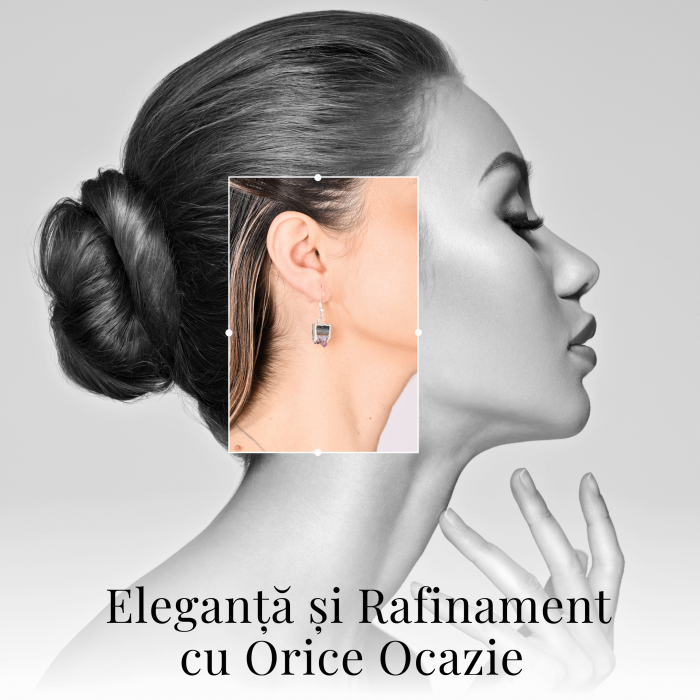 Cercei Argintii din Ametist Druzy Natural 15 mm [6]