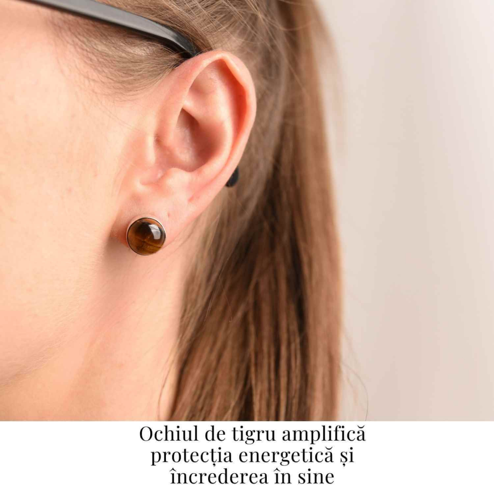 Cercei Eleganti cu Ochi de Tigru Natural - Protectie si incredere [2]