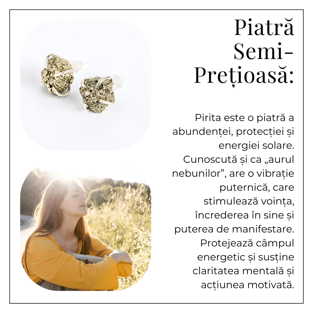 Cercei cu Pirita bruta – Abundenta, incredere si protectie energetica [11]