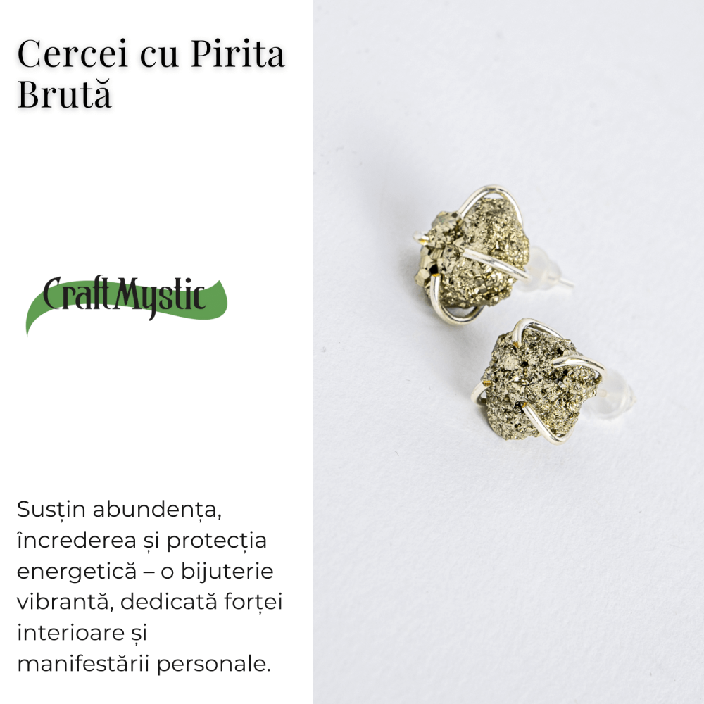 Cercei cu Pirita bruta – Abundenta, incredere si protectie energetica [10]