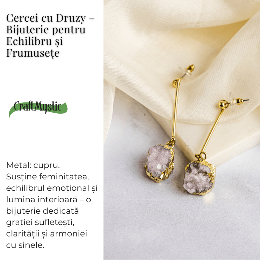 Piatra Luminii – Cercei cu Druzy pentru echilibru si frumusete [3]