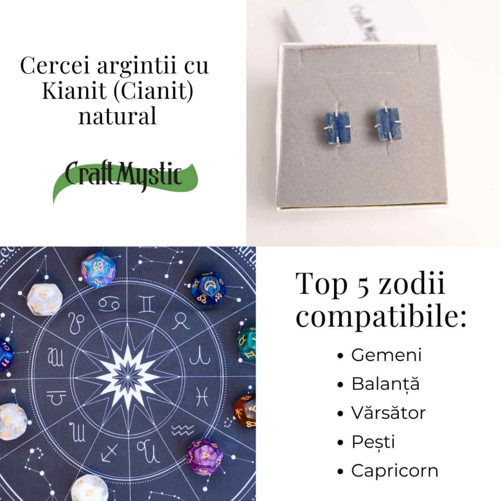 Cercei cu Kianit (Cianit) Albastru – Echilibru si Claritate Mentala [5]