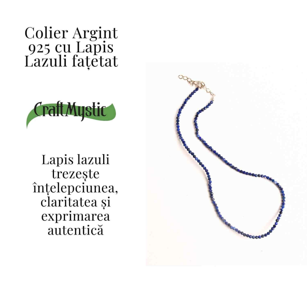 Claritate si Adevar Interior – Colier din Argint 925 cu Lapis Lazuli Fatetat [3]