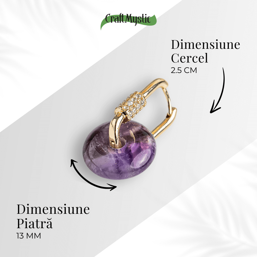 Bijuterie de Liniste – Cercei cu Ametist si design Pi [4]