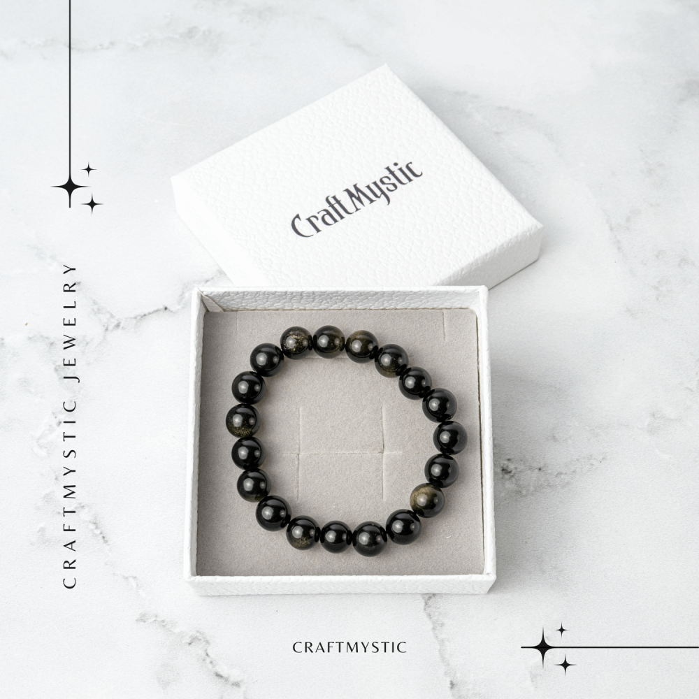 Energie si Protectie – Bratara din Obsidian Auriu Natural 10mm [7]