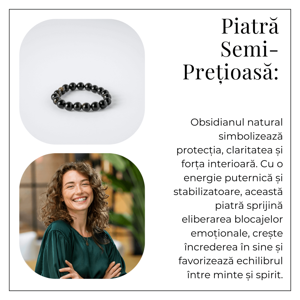 Energie si Protectie – Bratara din Obsidian Auriu Natural 10mm [6]