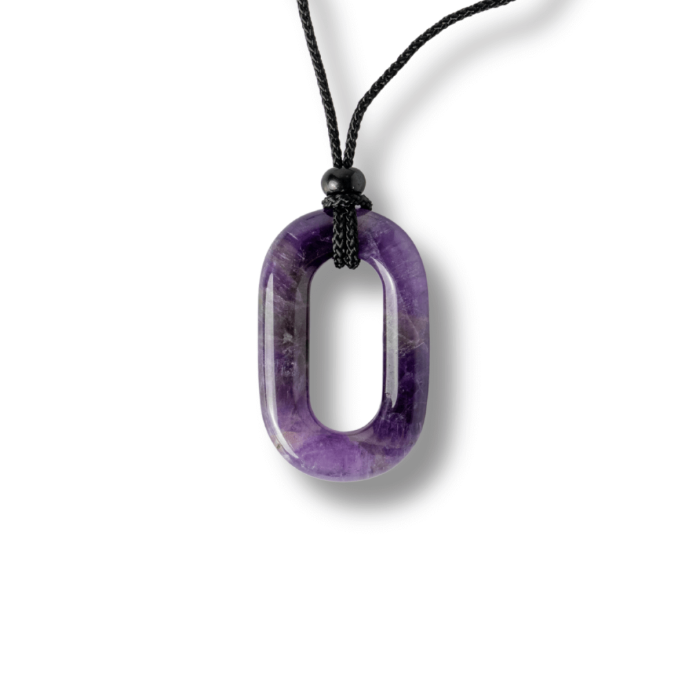 Colier cu Pandantiv Oval din Ametist Natural – Piatra Protectiei si Claritatii Spirituale [9]