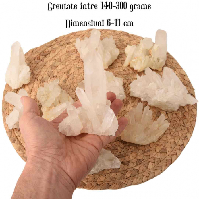 Cluster cristale de stanca transparent natural Piatra semipretioasa pentru decoratiuni si vindecare energetica [3]