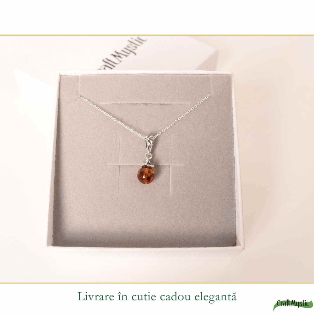 Colier argint 925 bobita cu chihlimbar natural – Vitalitate solara discreta [6]