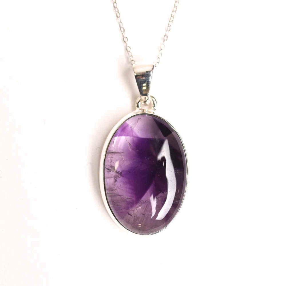 Colier argint 925 cu piatra naturala Atomic Trapiche Amethyst – Claritate si Protectie Spirituala [1]