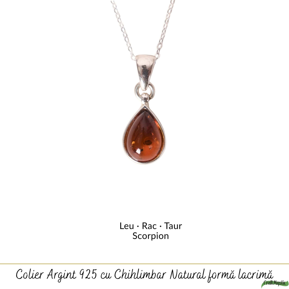 Colier argint 925 cu lacrima si chihlimbar natural – Energie solara si vitalitate [5]