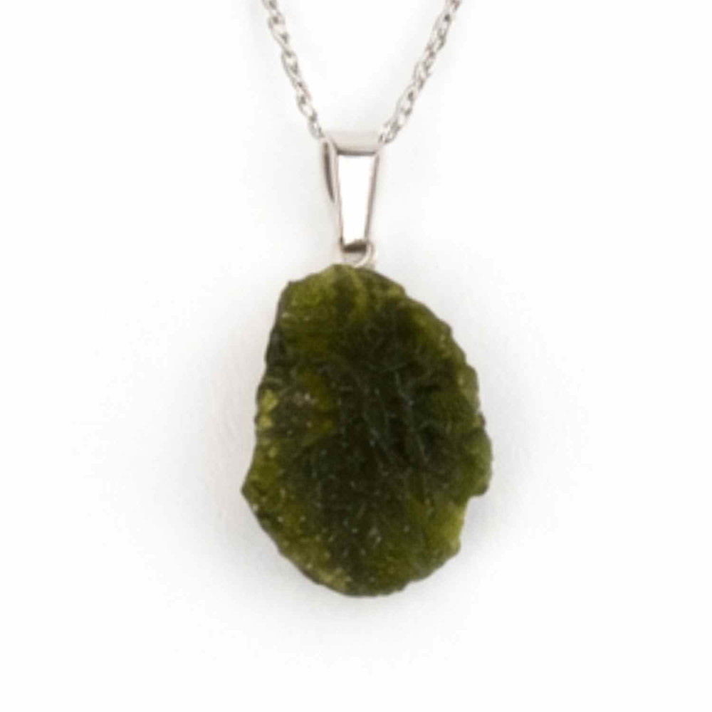 Colier Argint 925 cu Moldavit natural brut 2.9 g – o piatra a schimbarii blande si a claritatii interioare [7]