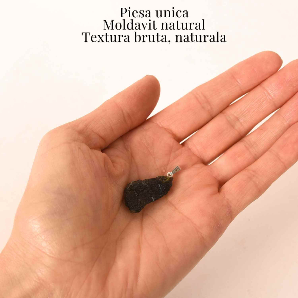 Colier Argint 925 cu Moldavit natural brut 2.7 g – un obiect cu sens pentru claritate si autoobservare [4]