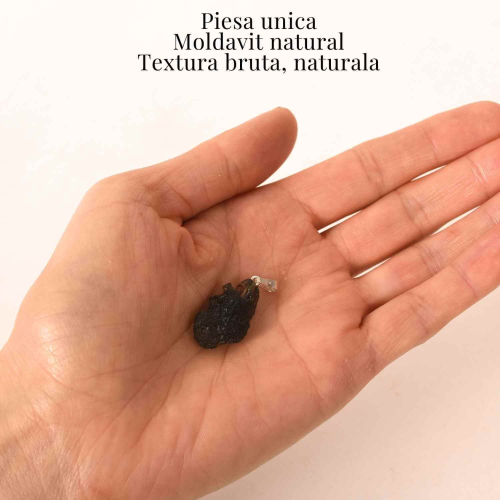 Colier Argint 925 cu Moldavit natural brut 3.0 g – sprijin discret pentru reflectie si calm [4]