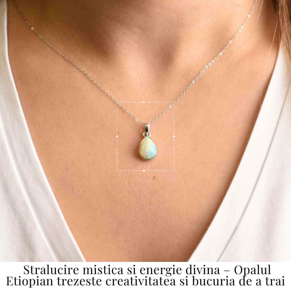 Colier argint 925 cu Opal Etiopian lacrima – Lumina sufletului si renastere interioara [2]