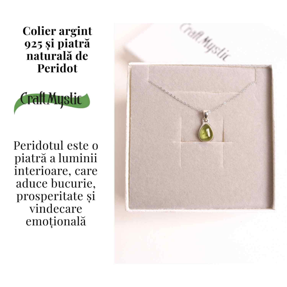 Colier Argint 925 cu Peridot Natural Oval – Lumina Interioara si Energie Pozitiva [3]
