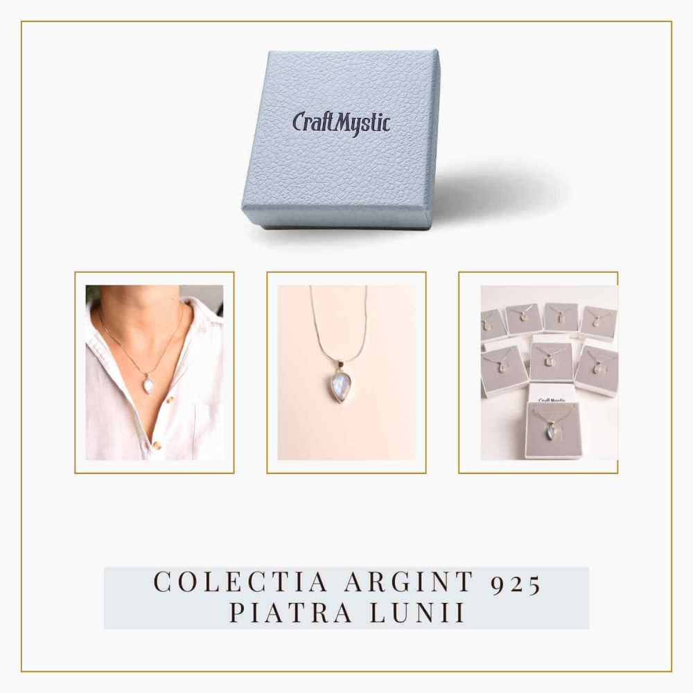 Colier Argint 925 cu Piatra Lunii Curcubeu Fatetat – Bijuterie pentru Echilibru Emoțional [6]