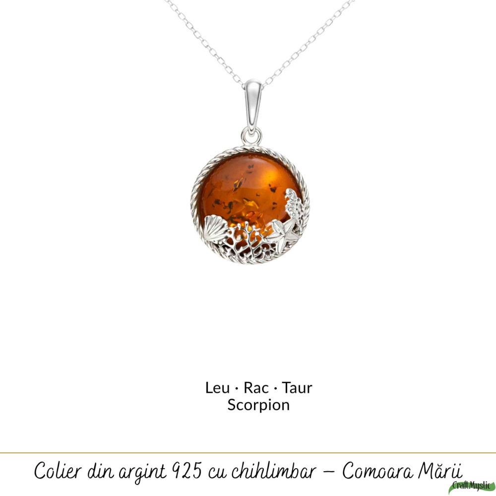 Colier argint 925 rotund cu chihlimbar natural – Energie solara si echilibru [5]