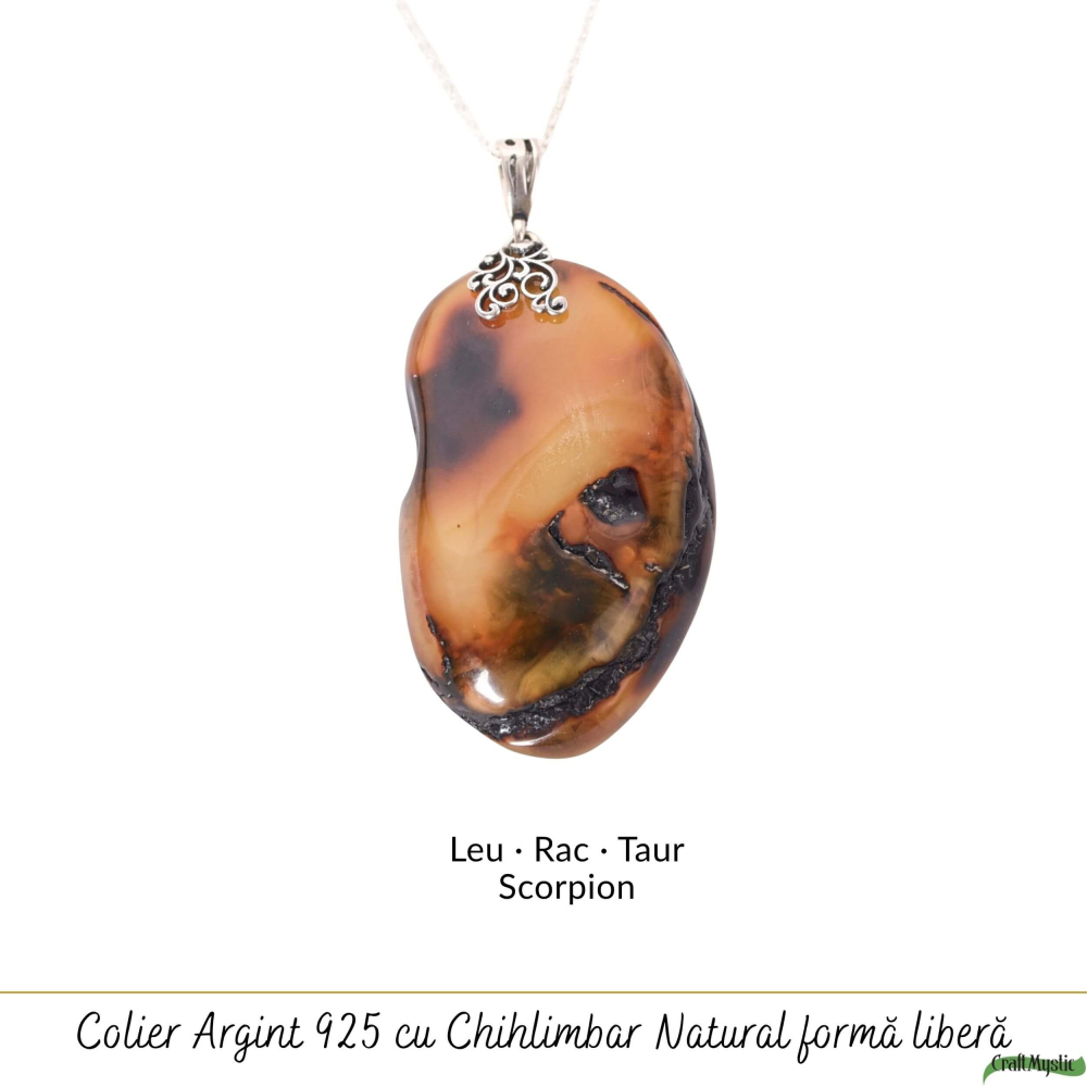 Colier argint 925 cu pandantiv oval si chihlimbar natural – Energie solara si eleganta [5]