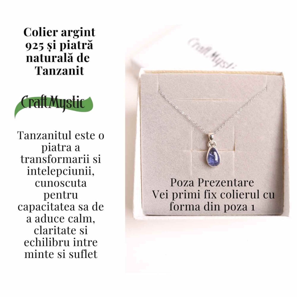 Colier argint 925 cu piatra naturala Tanzanit oval – Claritate si Transformare Interioara [3]