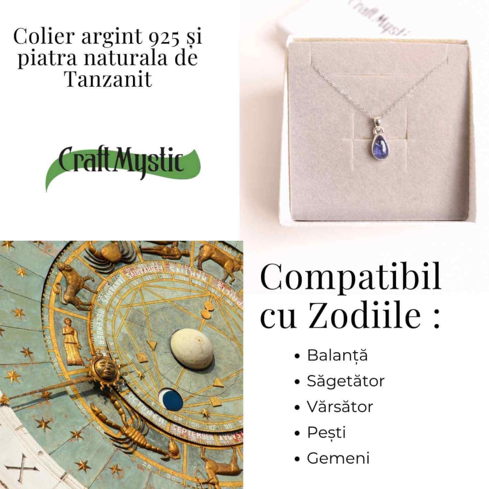 Colier argint 925 cu piatra naturala Tanzanit oval – Claritate si Transformare Interioara [4]
