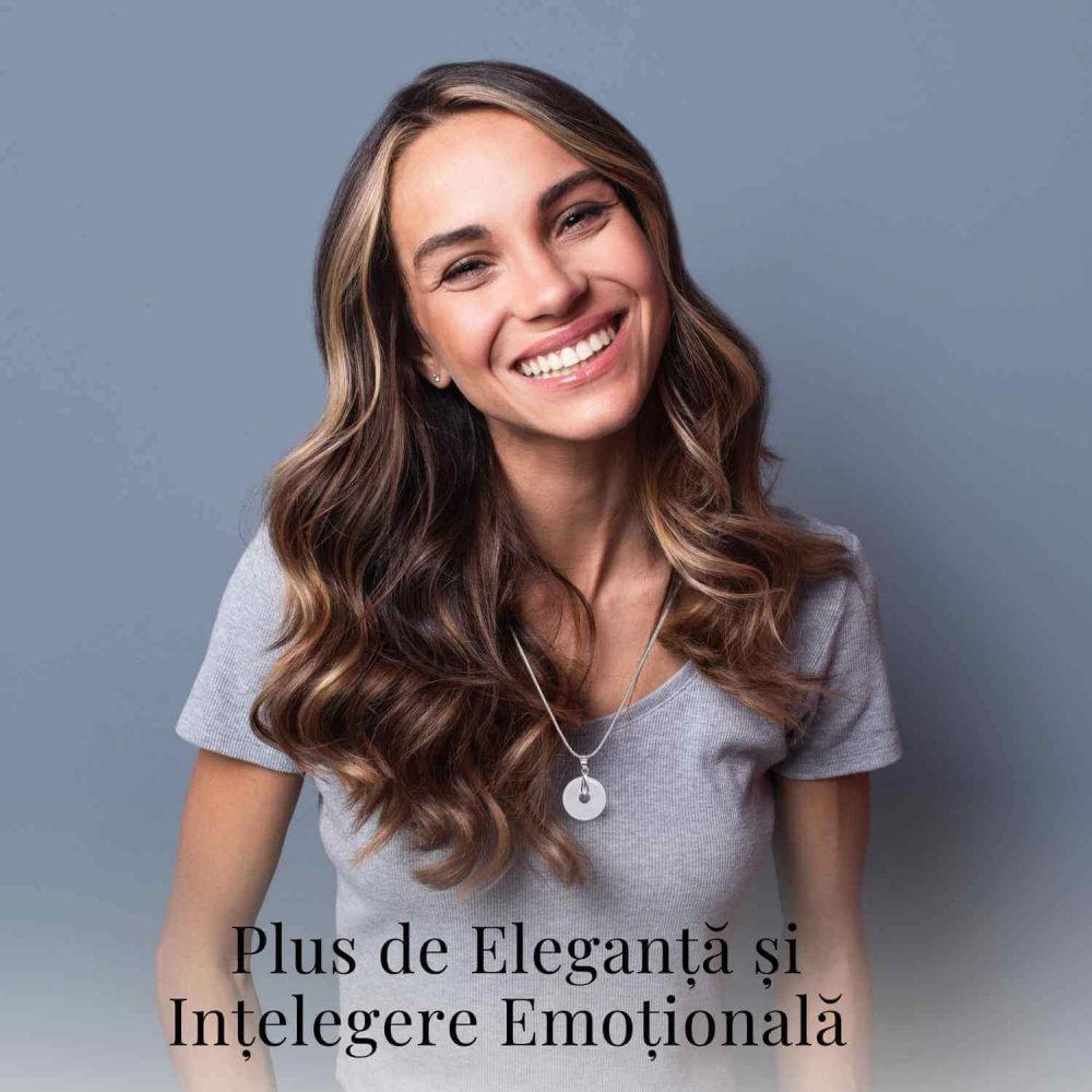 Colier Argintiu Cuart Transparent Forma Pi - Claritate si Energie Pura, Lungime Totala 50 cm, Diametru Pandantiv 20 mm [5]