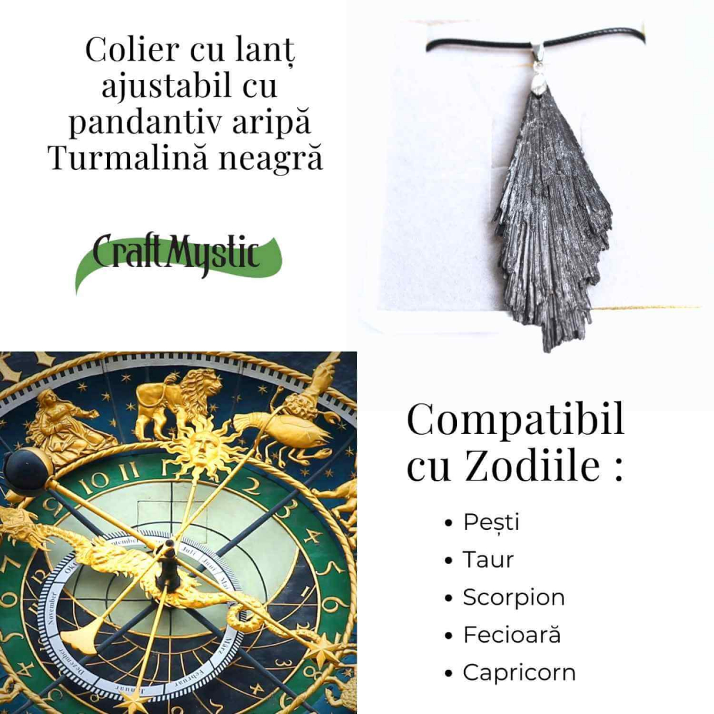 Colier cu pandantiv Turmalina Neagra model Aripa – Protectie si Eleganta [4]