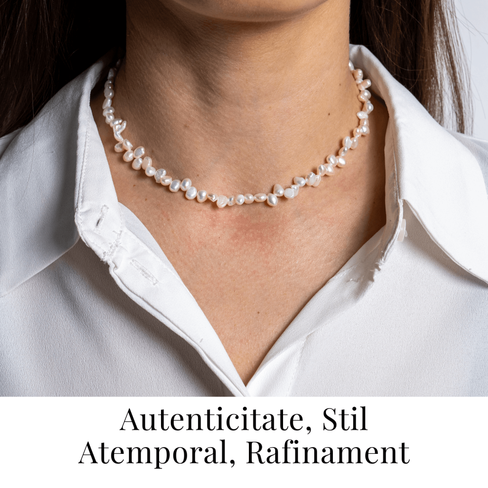 Colier choker cu perle design baroc – Eleganta naturala, mereu la moda [2]