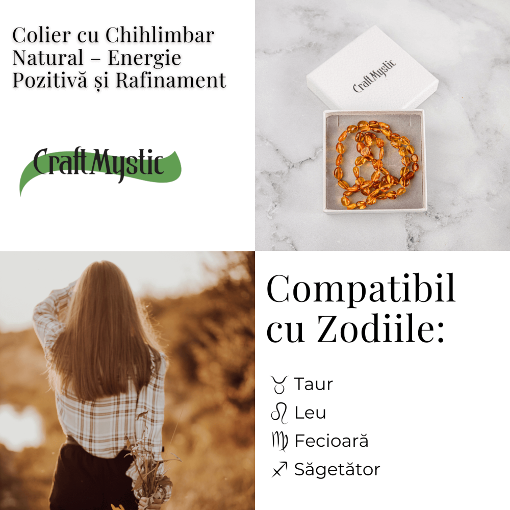 Colier Chihlimbar Natural Auriu – Energie Pozitiva, Calduroasa si Eleganta Organica [4]