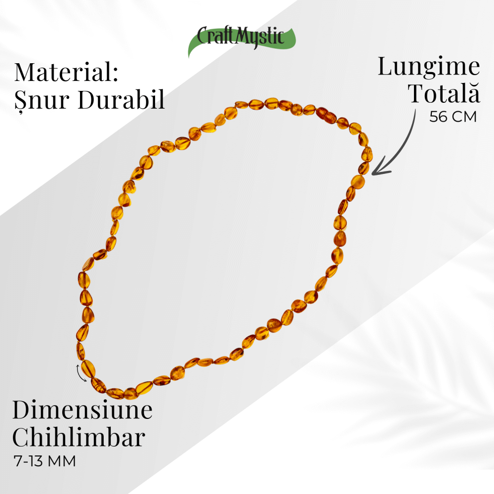 Colier Chihlimbar Natural Auriu – Energie Pozitiva, Calduroasa si Eleganta Organica [5]